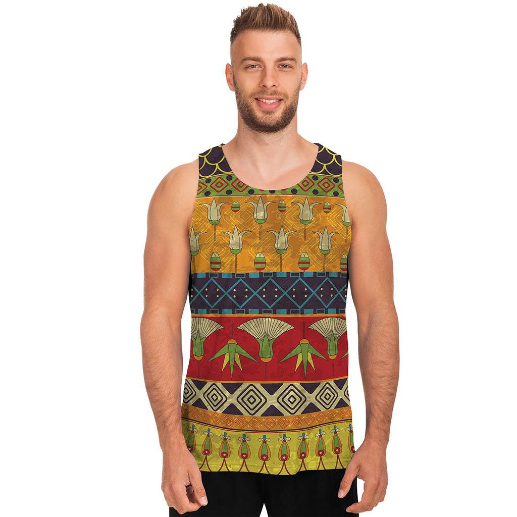 Egyptian Tribal Pattern Print Men's Tank Top