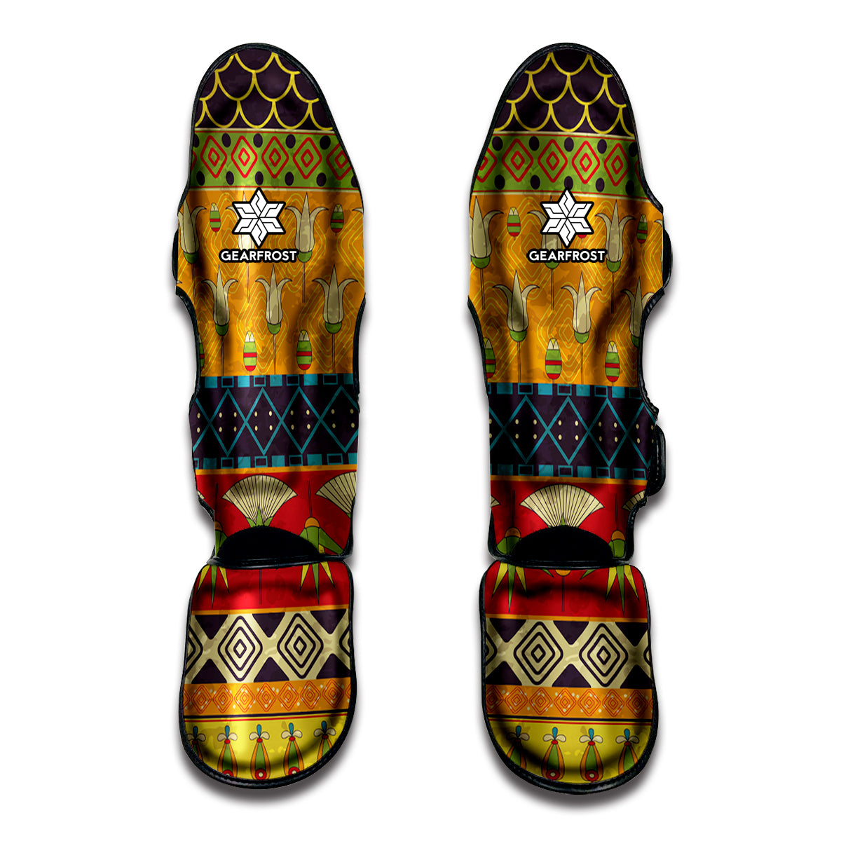 Egyptian Tribal Pattern Print Muay Thai Shin Guard