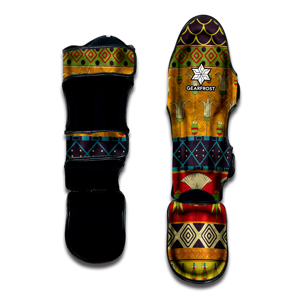 Egyptian Tribal Pattern Print Muay Thai Shin Guard