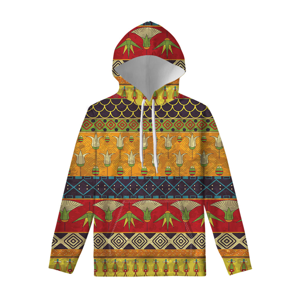 Egyptian Tribal Pattern Print Pullover Hoodie