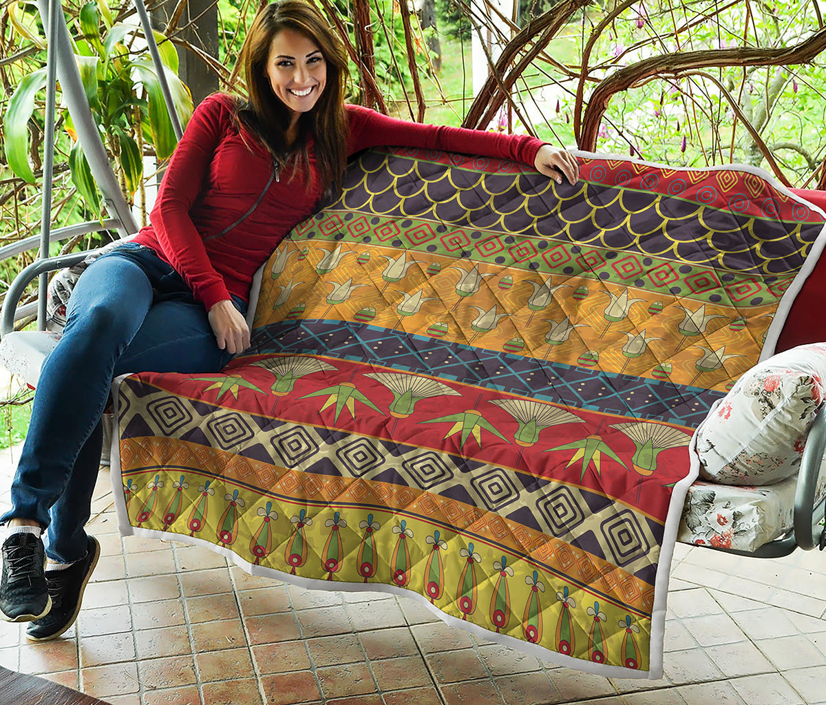 Egyptian Tribal Pattern Print Quilt