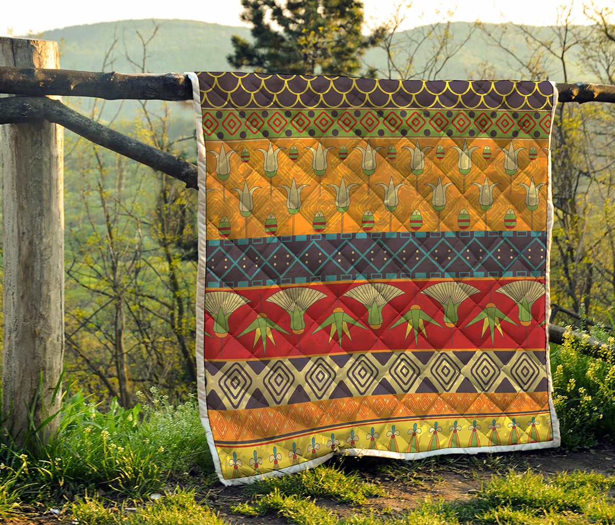 Egyptian Tribal Pattern Print Quilt