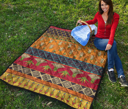Egyptian Tribal Pattern Print Quilt