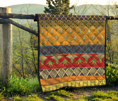 Egyptian Tribal Pattern Print Quilt