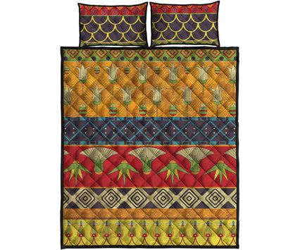 Egyptian Tribal Pattern Print Quilt Bed Set