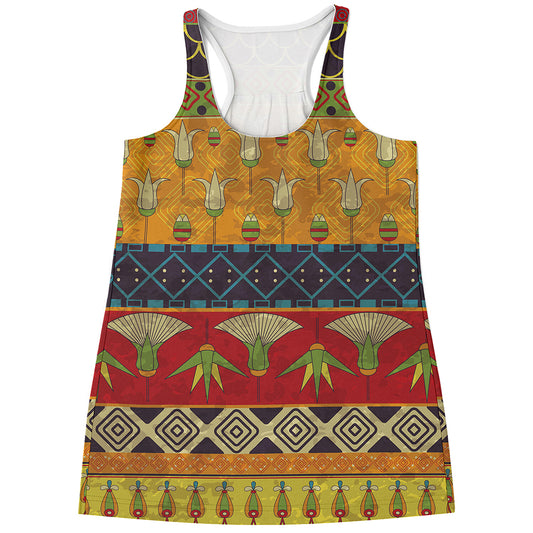 Egyptian Tribal Pattern Print Women's Racerback Tank Top