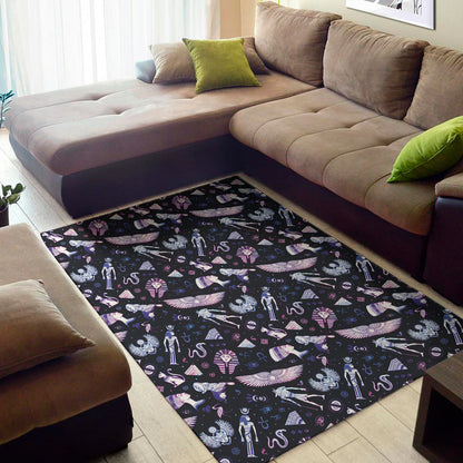 Egyptian Tribal Symbols Print Area Rug