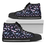 Egyptian Tribal Symbols Print Black High Top Shoes