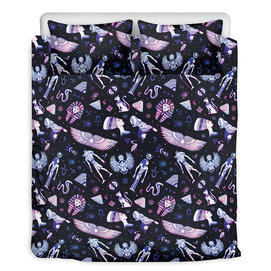 Egyptian Tribal Symbols Print Duvet Cover Bedding Set