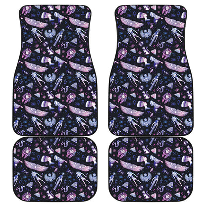 Egyptian Tribal Symbols Print Front and Back Car Floor Mats