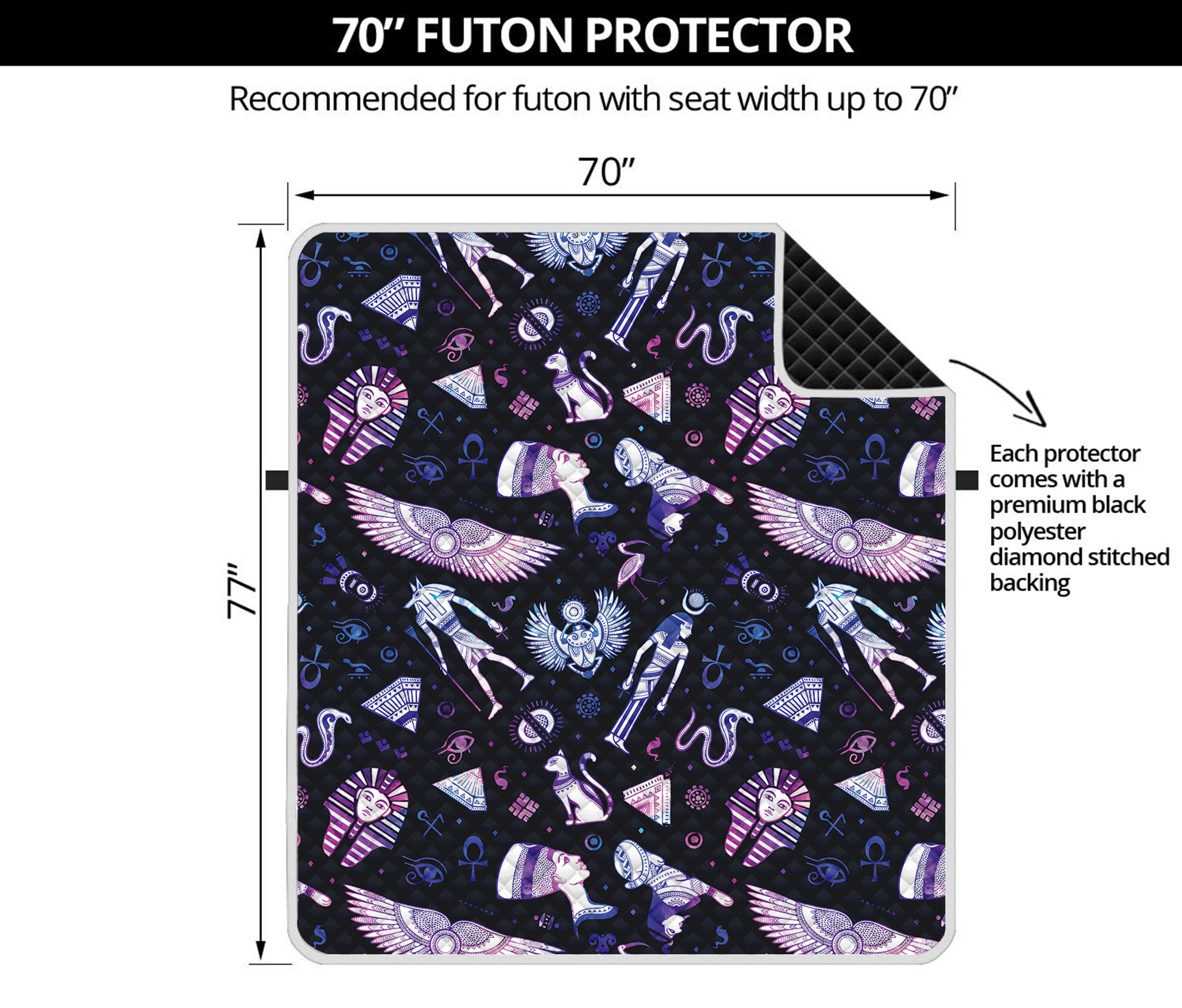 Egyptian Tribal Symbols Print Futon Protector GearFrost