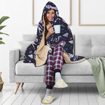 Egyptian Tribal Symbols Print Hooded Blanket