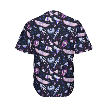 Egyptian Tribal Symbols Print Men's Baseball Jersey