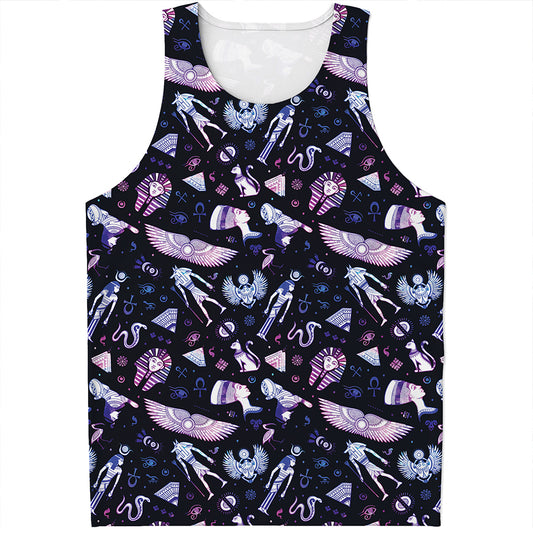 Egyptian Tribal Symbols Print Men's Tank Top