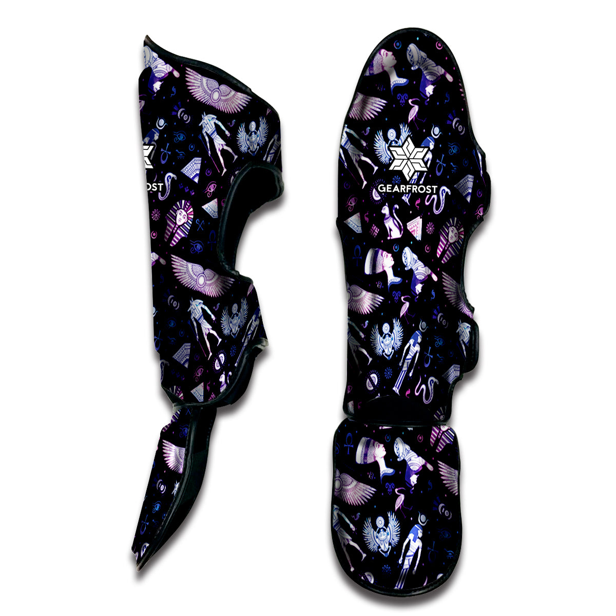 Egyptian Tribal Symbols Print Muay Thai Shin Guard