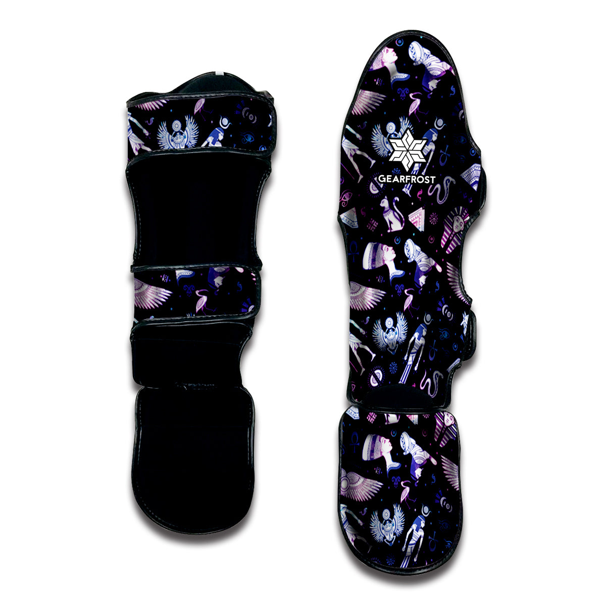 Egyptian Tribal Symbols Print Muay Thai Shin Guard