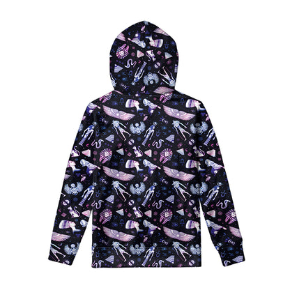 Egyptian Tribal Symbols Print Pullover Hoodie