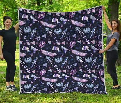 Egyptian Tribal Symbols Print Quilt