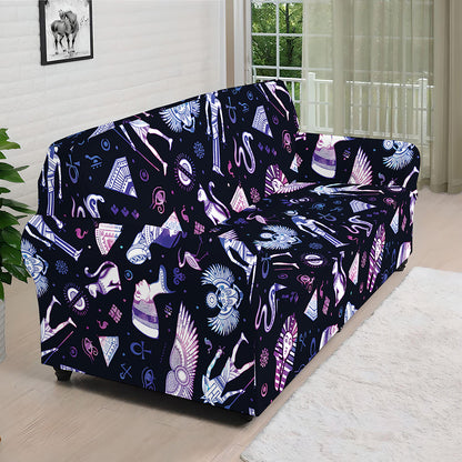 Egyptian Tribal Symbols Print Sofa Cover