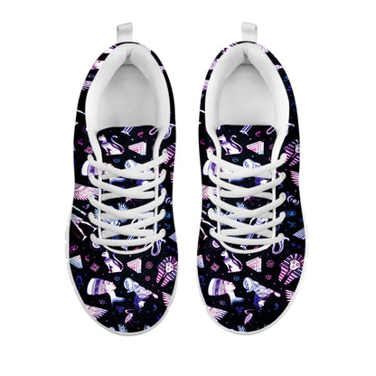 Egyptian Tribal Symbols Print White Sneakers