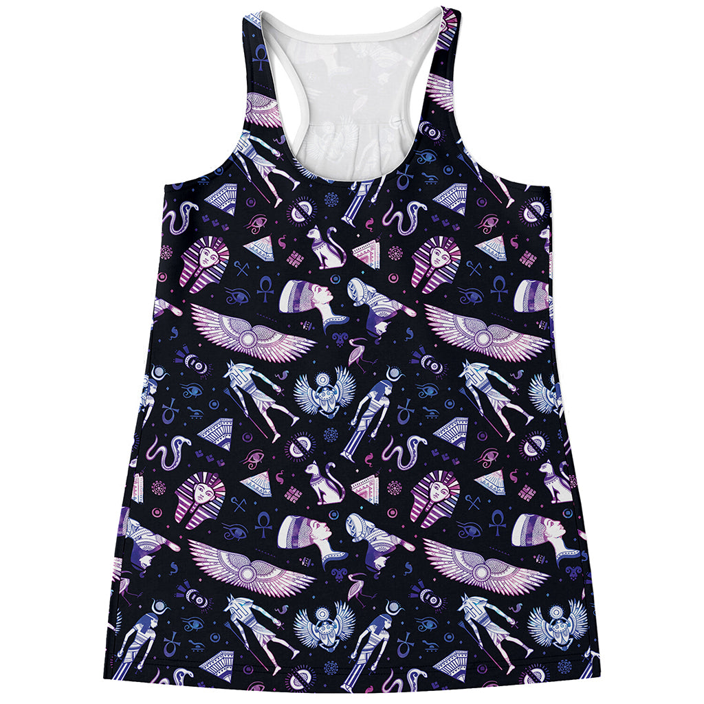 Egyptian Tribal Symbols Print Women's Racerback Tank Top