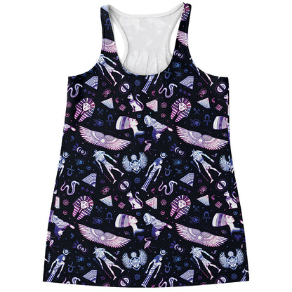 Egyptian Tribal Symbols Print Women's Racerback Tank Top