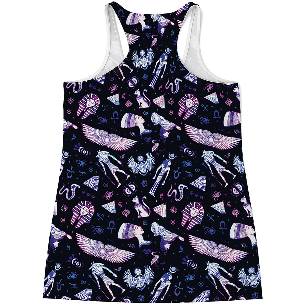 Egyptian Tribal Symbols Print Women's Racerback Tank Top