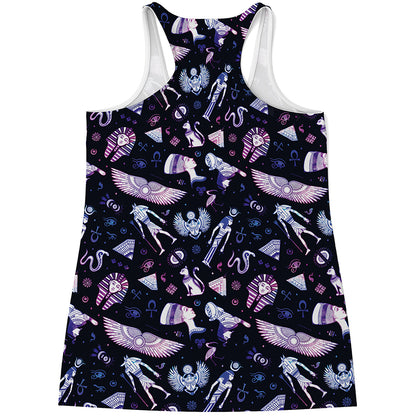 Egyptian Tribal Symbols Print Women's Racerback Tank Top
