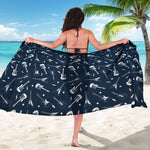 Electric Guitar Pattern Print Beach Sarong Wrap