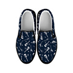 Electric Guitar Pattern Print Black Slip On Shoes