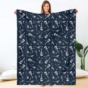 Electric Guitar Pattern Print Blanket