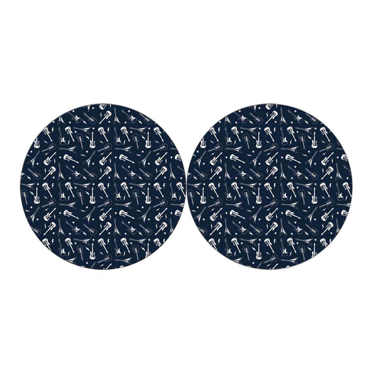 Electric Guitar Pattern Print Car Coasters
