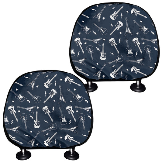 Electric Guitar Pattern Print Car Headrest Covers