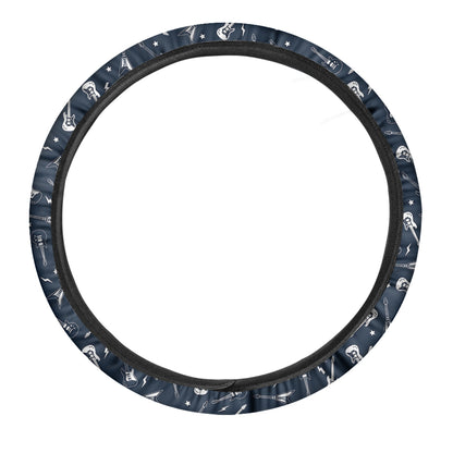 Electric Guitar Pattern Print Car Steering Wheel Cover