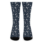 Electric Guitar Pattern Print Crew Socks