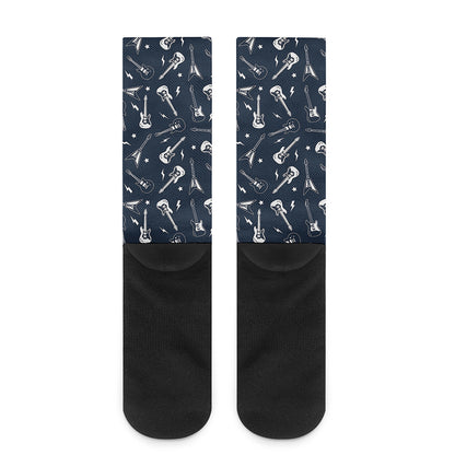 Electric Guitar Pattern Print Crew Socks