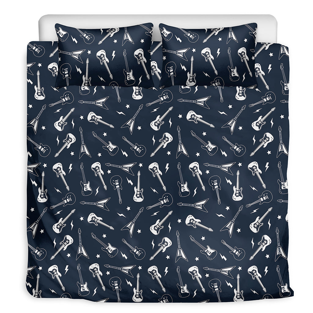 Electric Guitar Pattern Print Duvet Cover Bedding Set