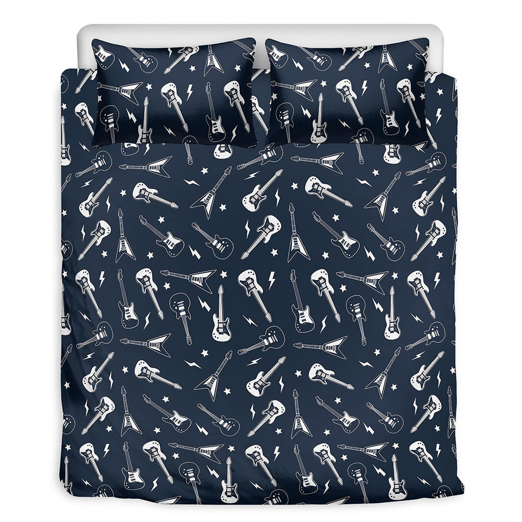 Electric Guitar Pattern Print Duvet Cover Bedding Set