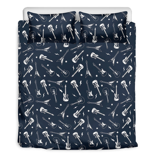 Electric Guitar Pattern Print Duvet Cover Bedding Set