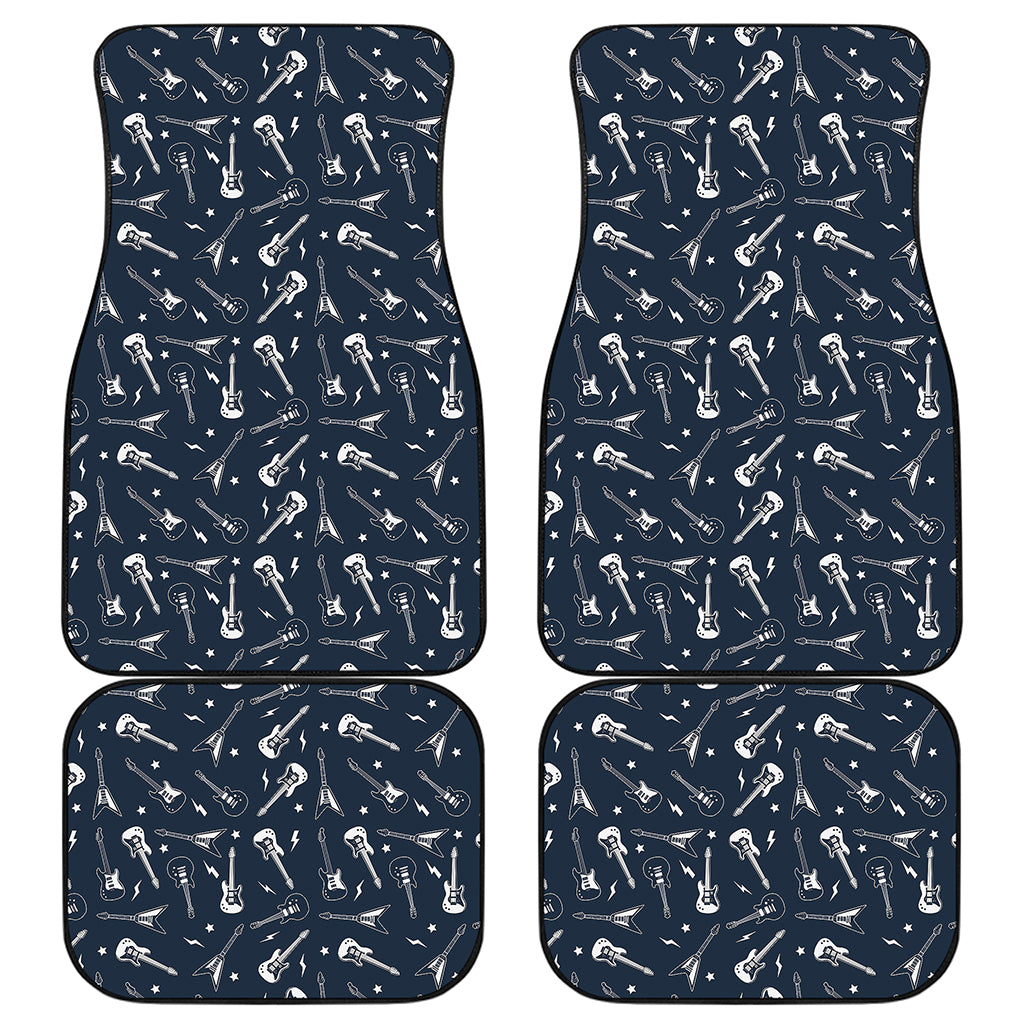 Electric Guitar Pattern Print Front and Back Car Floor Mats