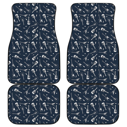 Electric Guitar Pattern Print Front and Back Car Floor Mats