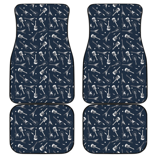 Electric Guitar Pattern Print Front and Back Car Floor Mats