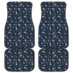 Electric Guitar Pattern Print Front and Back Car Floor Mats