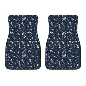 Electric Guitar Pattern Print Front Car Floor Mats