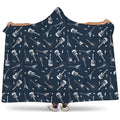 Electric Guitar Pattern Print Hooded Blanket