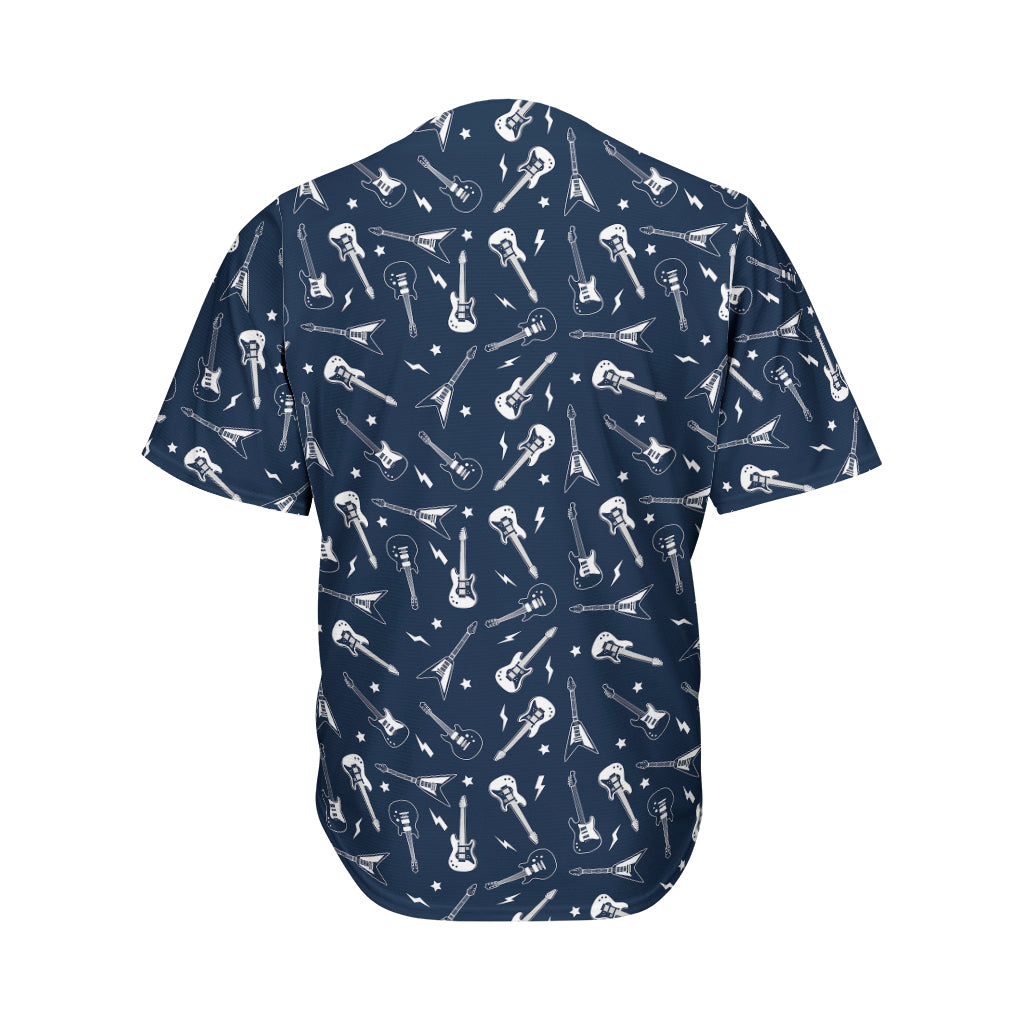 Electric Guitar Pattern Print Men's Baseball Jersey