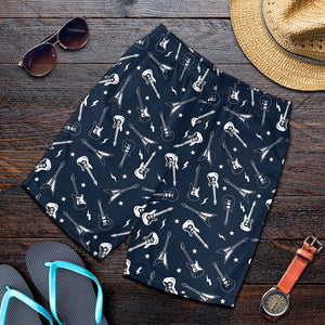 Electric Guitar Pattern Print Men's Shorts