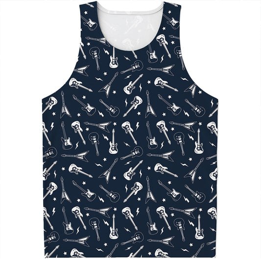 Electric Guitar Pattern Print Men's Tank Top
