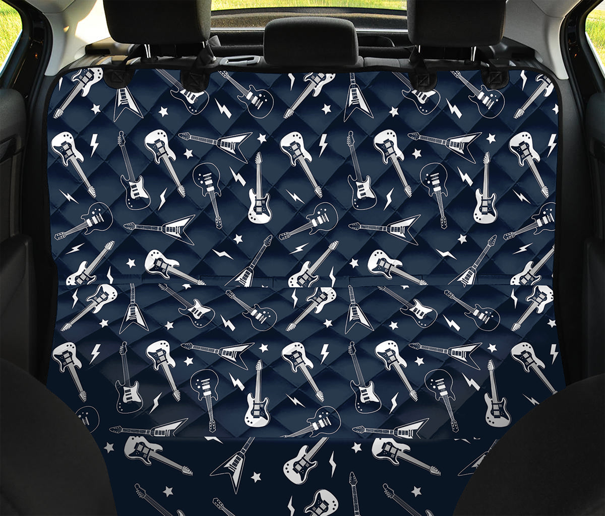 Electric Guitar Pattern Print Pet Car Back Seat Cover