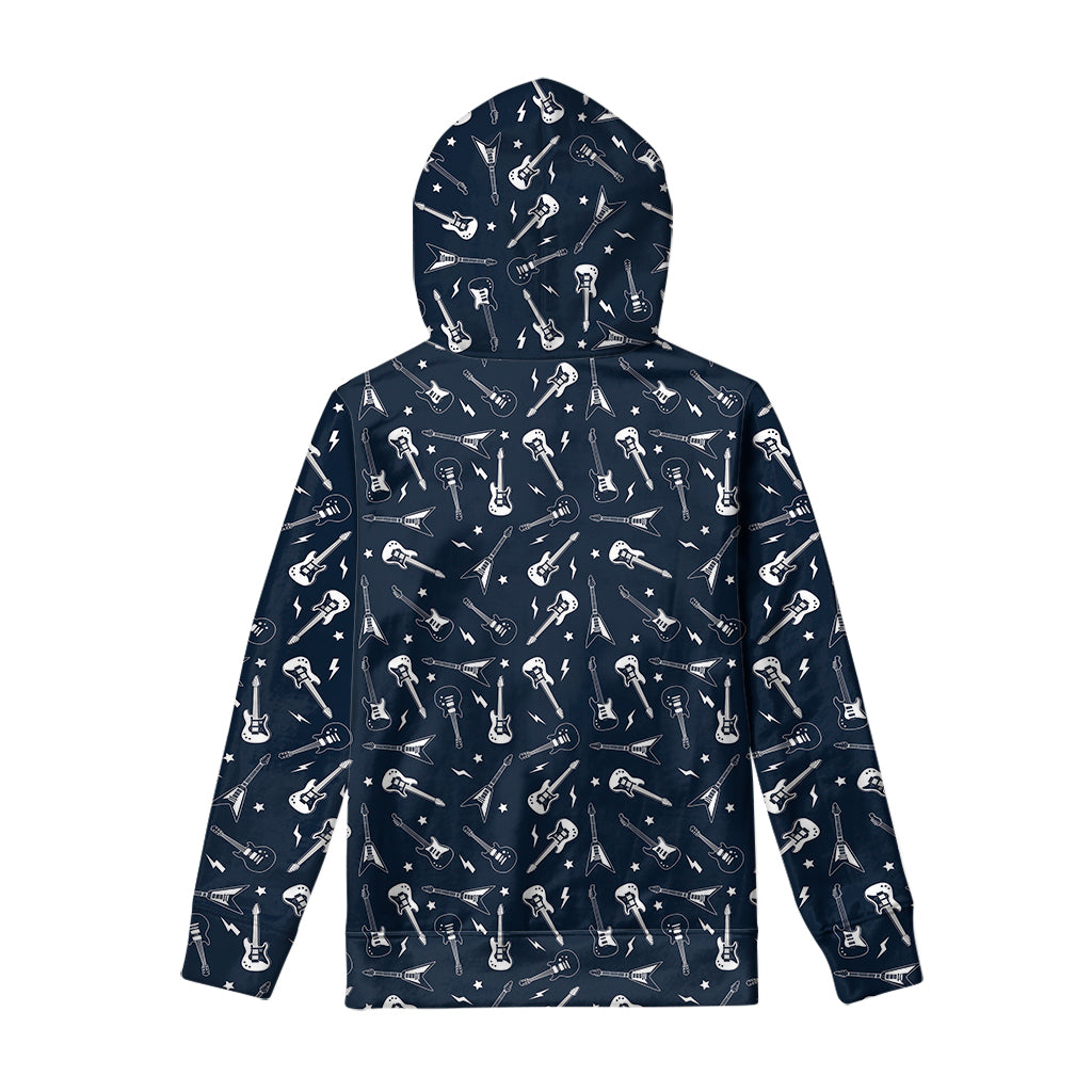 Electric Guitar Pattern Print Pullover Hoodie